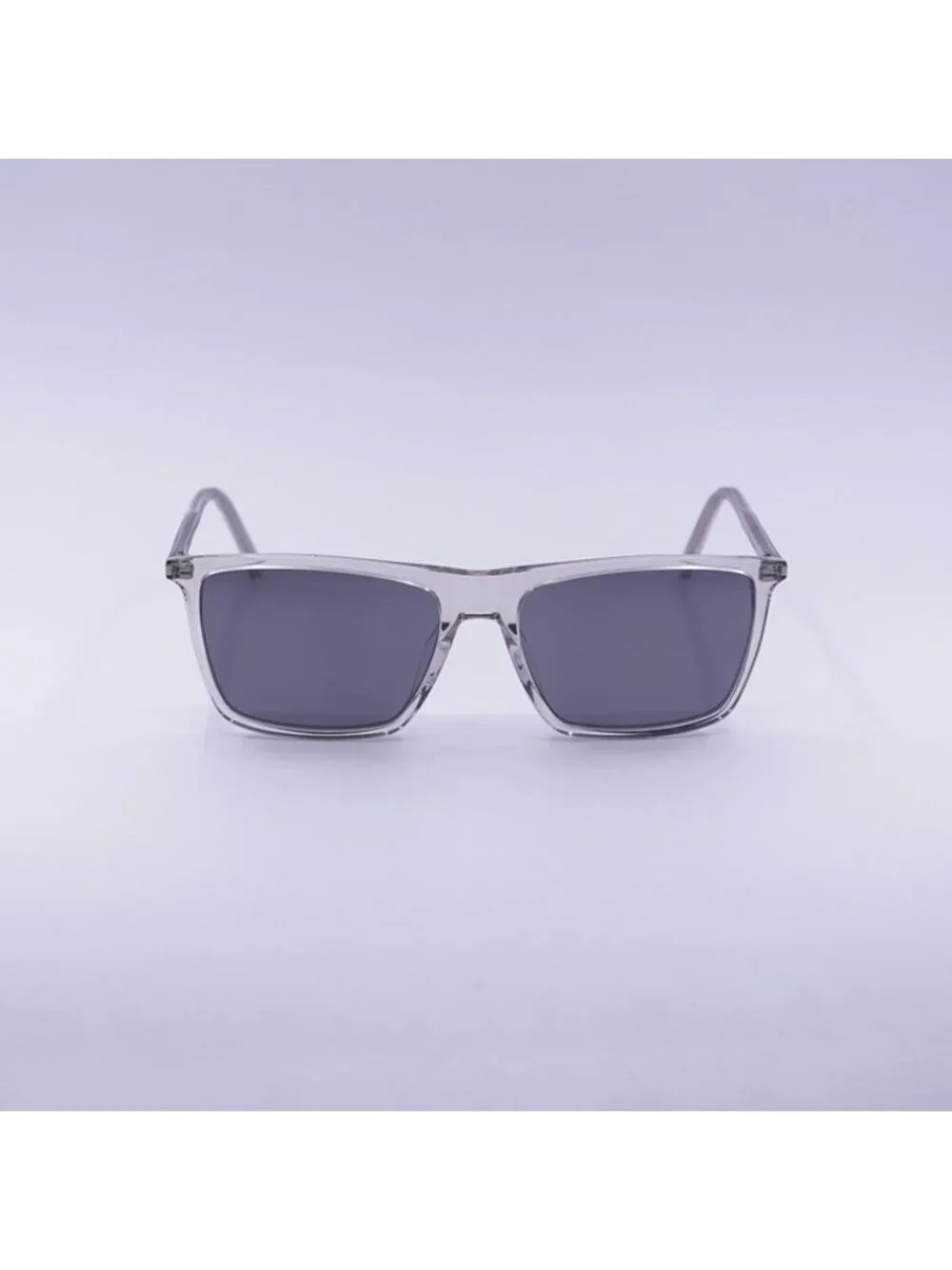 Saint Laurent SL668 003 Men Sunglasses Beige Rectangle Frame, Silver Lenses